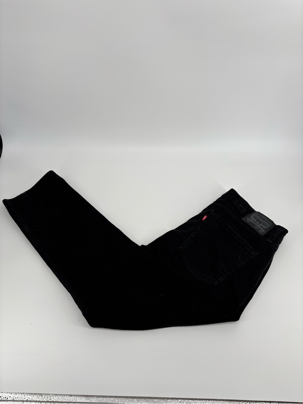 Levi's 514 Straight Fit Mens Black Jeans 36x32 Denim Pants Red Tab